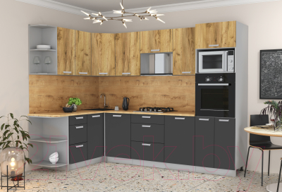 Готовая кухня Интерлиния Мила Лайт 1.68x2.8 левая