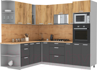 Готовая кухня Интерлиния Мила Лайт 1.88x2.4 левая - фото