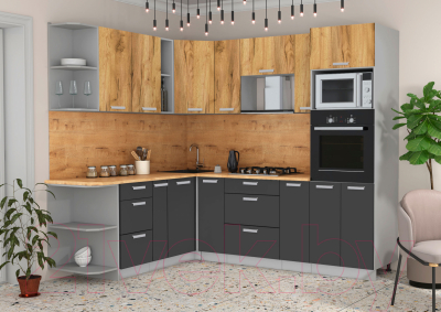 Готовая кухня Интерлиния Мила Лайт 1.88x2.4 левая