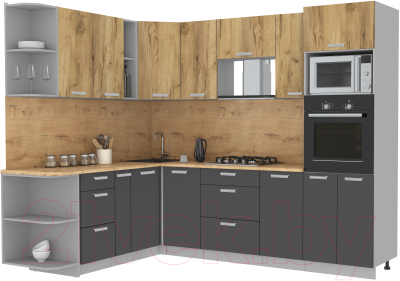 Готовая кухня Интерлиния Мила Лайт 1.88x2.6 левая - фото