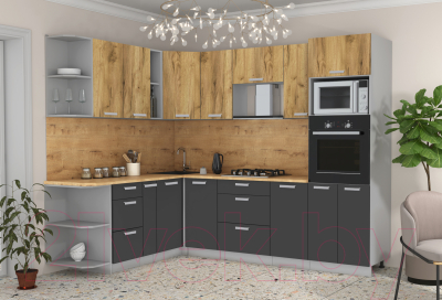 Готовая кухня Интерлиния Мила Лайт 1.88x2.6 левая