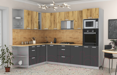 Готовая кухня Интерлиния Мила Лайт 1.88x2.8 левая