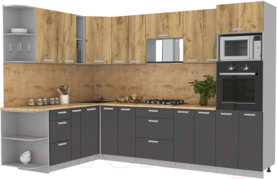 Готовая кухня Интерлиния Мила Лайт 1.88x3.0 левая - фото