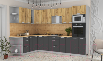 Готовая кухня Интерлиния Мила Лайт 1.88x3.0 левая