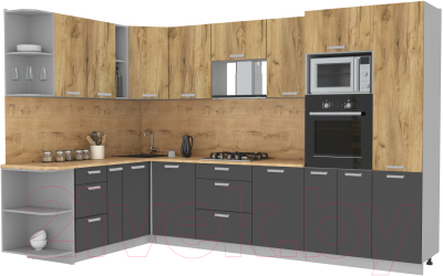 Готовая кухня Интерлиния Мила Лайт 1.88x3.2 левая - фото