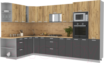 Готовая кухня Интерлиния Мила Лайт 1.88x3.4 левая - фото