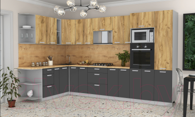 Готовая кухня Интерлиния Мила Лайт 1.88x3.4 левая