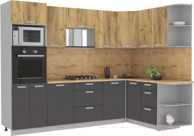 Готовая кухня Интерлиния Мила Лайт 1.68x2.8 правая - фото