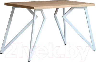 Обеденный стол Millwood Женева Л 130x80x75 (дуб золотой Craft/металл белый) - фото