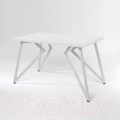 Обеденный стол Millwood Женева Л 160x80x75 (белый/металл белый)