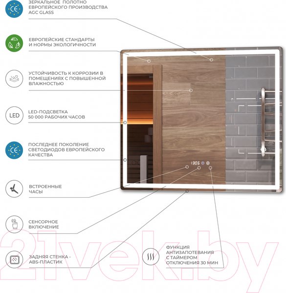 Зеркало Vigo Geometry Luxe 1000