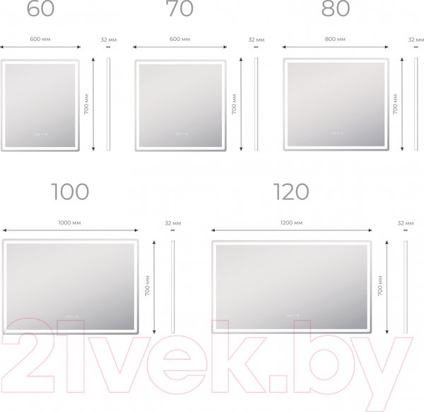 Зеркало Vigo Geometry Luxe 1000