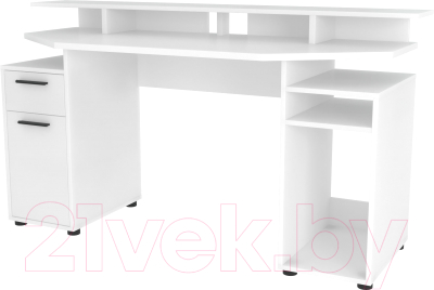 Компьютерный стол Интерлиния Skill-1 (белый/белый) - фото