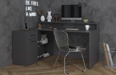 Письменный стол Интерлиния Skill-3 (антрацит/антрацит)