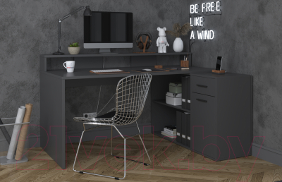 Письменный стол Интерлиния Skill-3 (антрацит/антрацит)