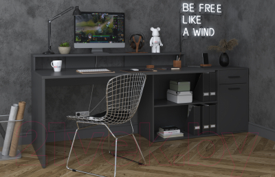 Письменный стол Интерлиния Skill-3 (антрацит/антрацит)