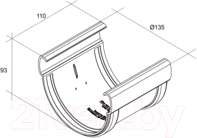 Соединитель желобов Grand Line Дизайн 135 ПВХ