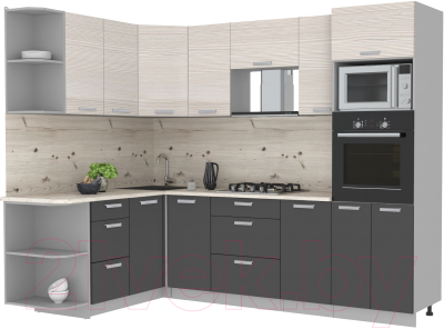 Готовая кухня Интерлиния Мила Лайт 1.68x2.6 левая - фото