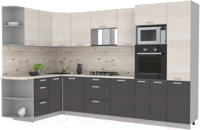 Готовая кухня Интерлиния Мила Лайт 1.68x3.2 левая - фото