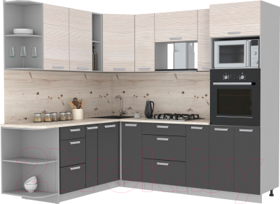 Готовая кухня Интерлиния Мила Лайт 1.88x2.4 левая - фото