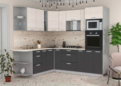 Готовая кухня Интерлиния Мила Лайт 1.88x2.4 левая