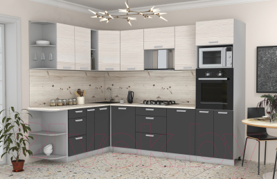 Готовая кухня Интерлиния Мила Лайт 1.88x2.8 левая