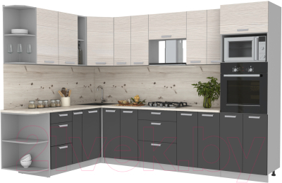 Готовая кухня Интерлиния Мила Лайт 1.88x3.0 левая - фото