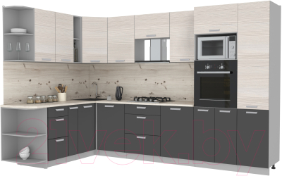 Готовая кухня Интерлиния Мила Лайт 1.88x3.2 левая - фото