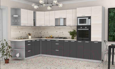 Готовая кухня Интерлиния Мила Лайт 1.88x3.4 левая