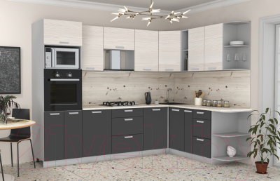 Готовая кухня Интерлиния Мила Лайт 1.88x2.8 правая