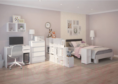 Стеллаж Алисия Лайт-2 / АЯ.18.07.04.14 (белый)