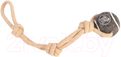 Игрушка для собак Beeztees Мяч теннисный с канатом / 625633 - фото