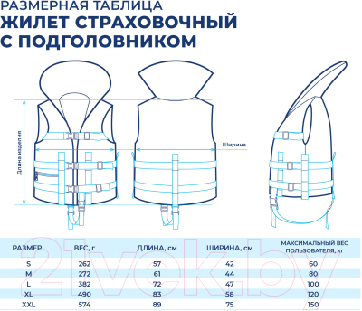 Страховочный жилет Спортивные мастерские SM-033 (XXL, оранжевый)