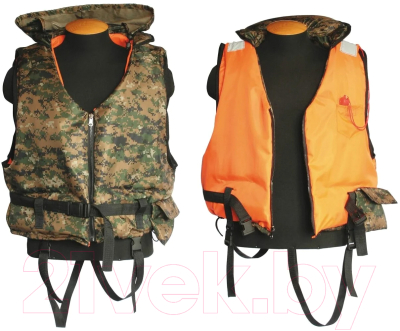 Страховочный жилет Спортивные мастерские Шкипер / SM-019 (XL-XXL, оранжевый/камуфляж)