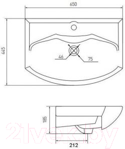 Тумба с умывальником Акватон Рико 65 (1A2133K1RIB90)
