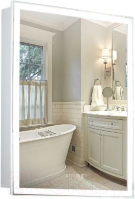 Шкаф с зеркалом для ванной Silver Mirrors Киото 50 / LED-00002356 - фото