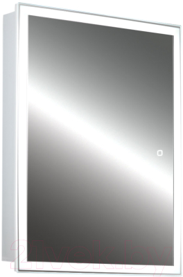 Шкаф с зеркалом для ванной Silver Mirrors Киото Flip 50 / LED-00002473 - фото