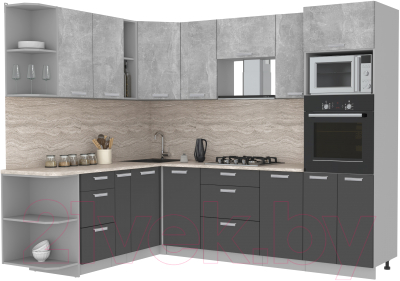 Готовая кухня Интерлиния Мила Лайт 1.88x2.6 левая - фото