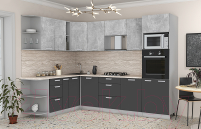 Готовая кухня Интерлиния Мила Лайт 1.88x2.8 левая