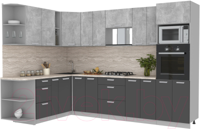 Готовая кухня Интерлиния Мила Лайт 1.88x3.0 левая - фото