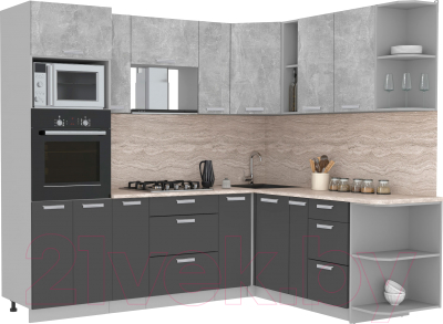 Готовая кухня Интерлиния Мила Лайт 1.88x2.4 правая - фото