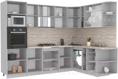 Готовая кухня Интерлиния Мила Лайт 1.88x2.8 правая