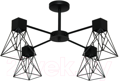Люстра Элетех Дельта 141 НПБ 01-4х60-126 Е27 / 1005404784 (черный муар) - фото