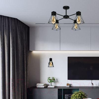 Люстра Элетех Дельта 141 НПБ 01-4х60-126 Е27 / 1005404784 (черный муар)