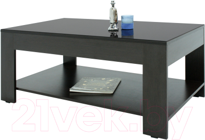 Журнальный столик Мебелик BeautyStyle 26 (венге/стекло черное)