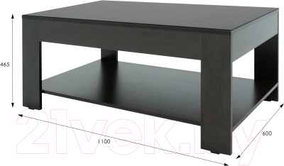 Журнальный столик Мебелик BeautyStyle 26 (венге/стекло черное)