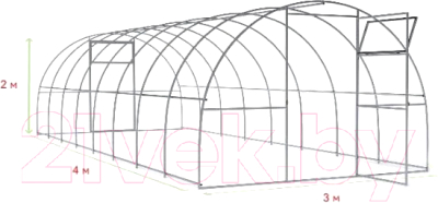 Каркас теплицы Агросити Титан 3х4м 0.67