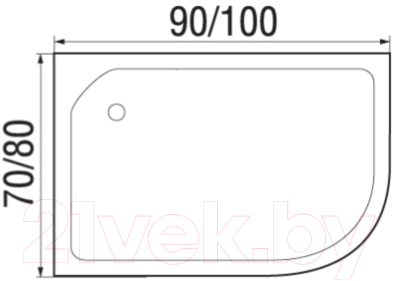 Душевой поддон RIVER Wemor 100/70/24 L