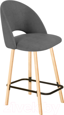 Стул барный Sheffilton SHT-ST34/S94-1 (платиново-серый/прозрачный лак/черный муар) - фото