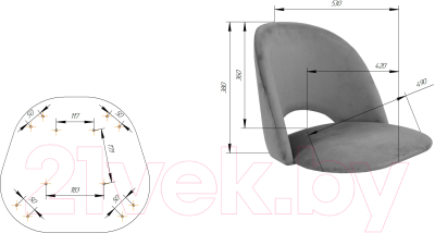 Стул барный Sheffilton SHT-ST34/S94-1 (платиново-серый/прозрачный лак/черный муар)